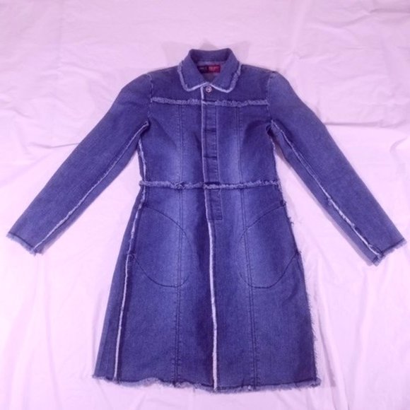 Women Great New Long Denim Jacket Jeans Coat winte